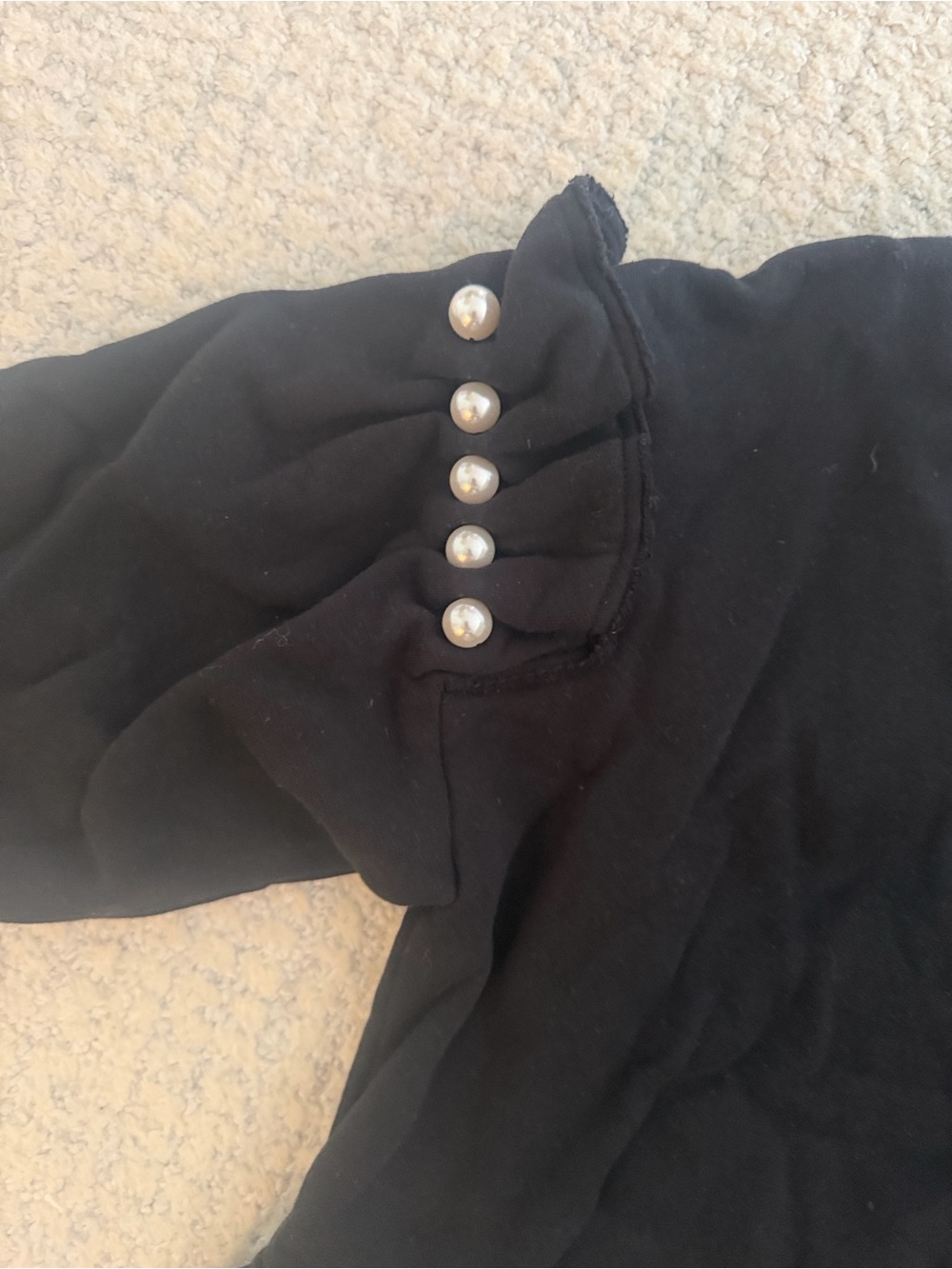 Mother of Pearl Black Sweatshirt Top with great Pearl detail.